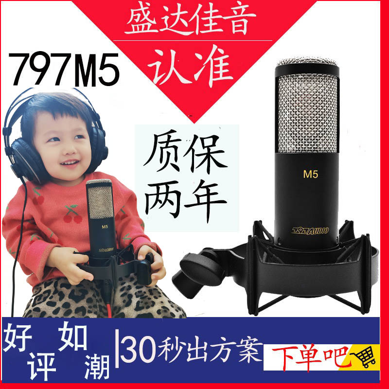 Beijing 797 M5 special recording wireless condenser microphone computer live dubbing microphone playing and singing sound card set
