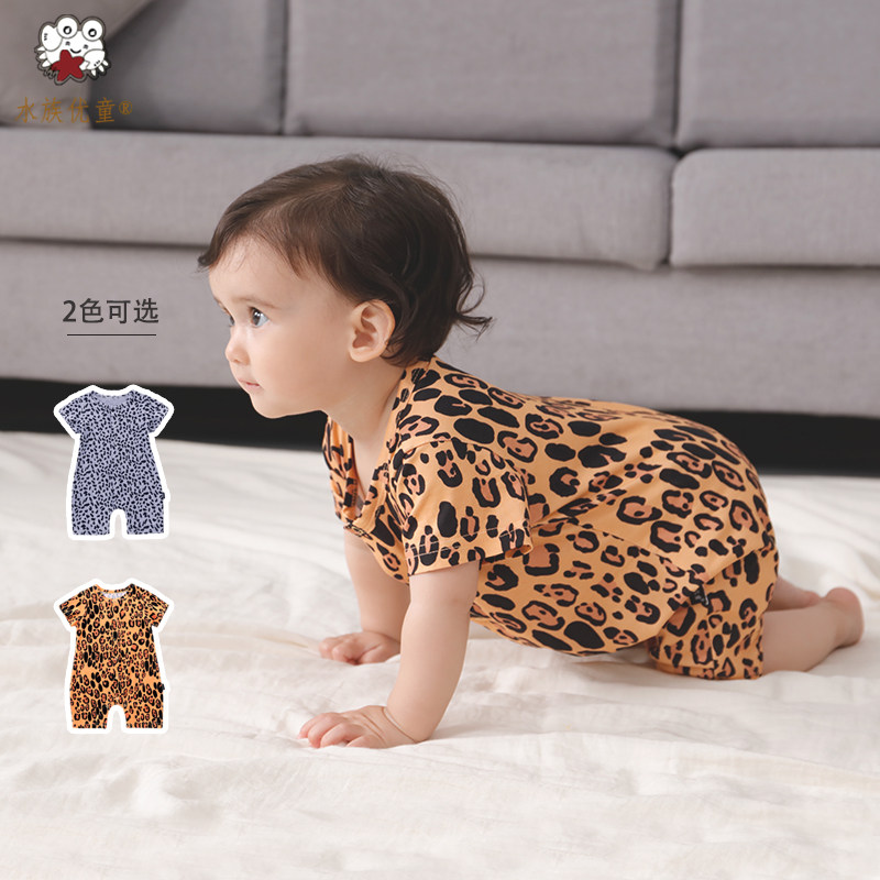 Water group Youtong Nordic BAO WELN clothes baby Summer Liandress pure cotton short sleeves cardiovercoat khab baby climbing to wear thin
