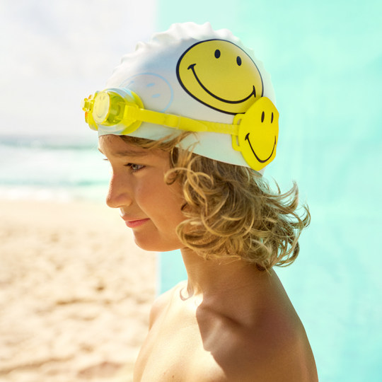 Smiley 50Th Anniversary Smiley Face Style Sunnylife Children's Swimming Goggles, Swimming Cap, Swim Ring, Float Ring