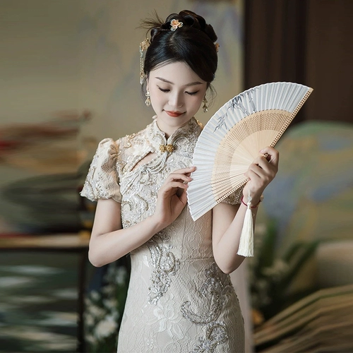 Вечернее платье, элитное свадебное платье, ретро ципао, китайский стиль