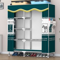 2021 new simple wardrobe fabric steel tube cloth wardrobe full steel frame plus coarse thickened home bedroom self-assembly