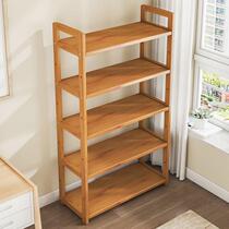 Bamboo kitchen shelf floor-to-ceiling bedroom living room simple bookshelf multi-layer bathroom storage rack storage shelf