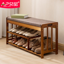 Shoe changing stool Home entrance door Entrance Door with shoe rack Shoes Stool SHOE CABINET STORAGE STOOL SOFT BAG CUSHION SOLID WOOD LONG STOOL