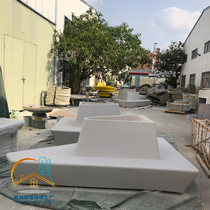 定制玻璃钢休闲椅户外防腐木树池商场座椅广场景观园林大型花坛椅