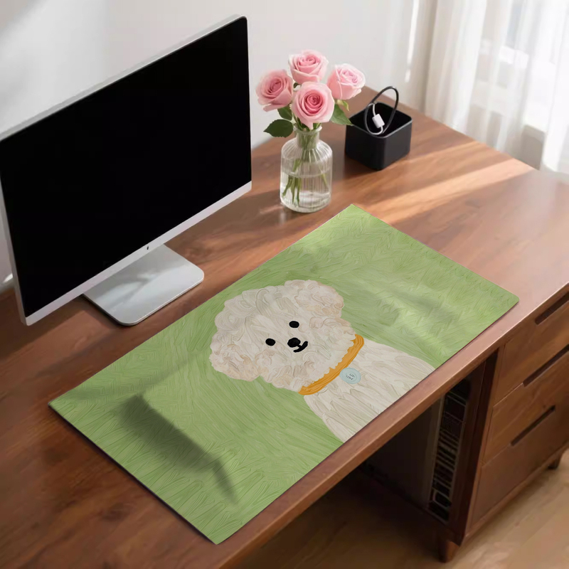 Cartoon Dog Keyboard Dust Cover Pad Pu Cover Cloth Mechanical Keyboard Mouse Cover Pad Dustproof Waterproof Dustproof