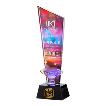 Colorful Crown Crystal Trophy Customized Outstanding Employee Medal Annual Meeting Commendation Commemorative Competition Awards Customized Trophy