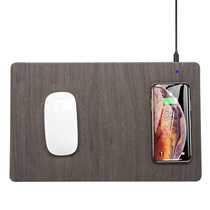 Creative wireless charging mouse pad imitation wood grain wireless charging mouse pad PU leather computer game e-sports mouse pad