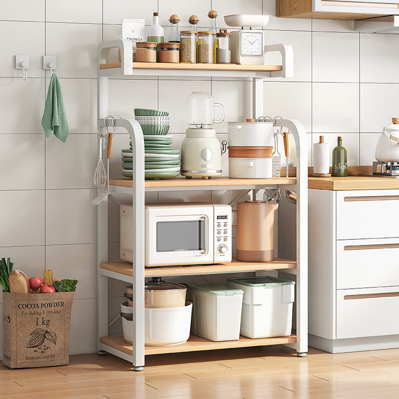 Kitchen gap rack floor-to-ceiling multi-layer storage rack multi-functional household pot rack oven microwave oven storage shelf