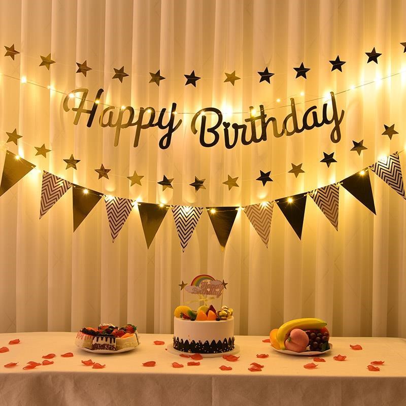 Happy birthday flag Happybirthday flag flag accessories girl party decoration