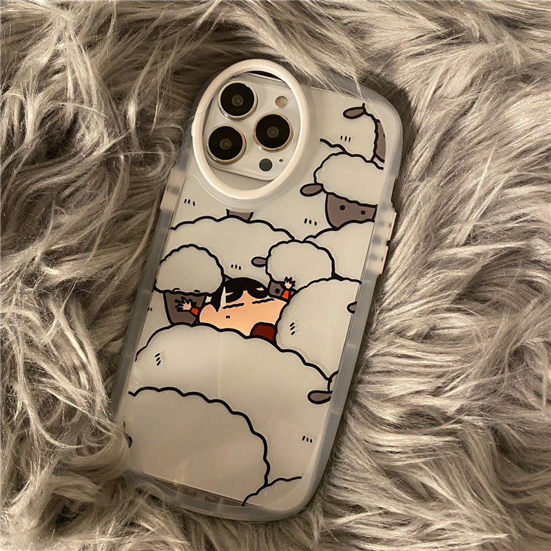 Anruiming Airbag transparent little sheep simple for iPhone13pro max Apple 11 mobile phone protective case xr xsmax anti-drop iPhone12 silicone