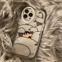 Anery Nameplate Airbag Transparent small sheep minimis for iPhone13pro max apple 11 mobile phone shell xr xsmax anti-fall iphone12 silicone gel protection