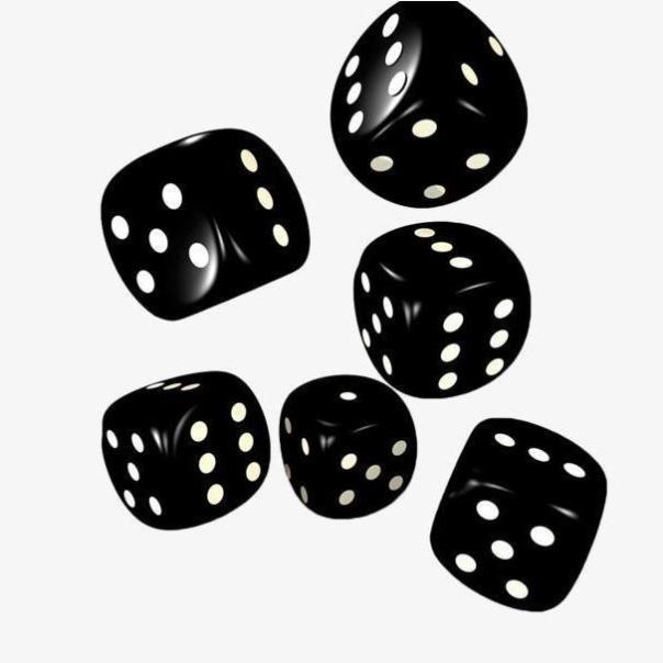 Shake dice black dice hand throw large dice all black sub-rounded white dot sieve color dice game sieve