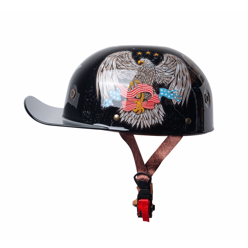 3C certified motorcycle electric vehicle helmet street fighter curved beam half helmet retro Harley helmet men and women lightweight locomotive summer