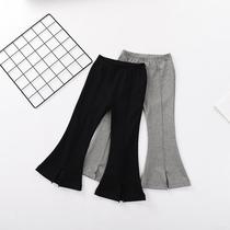 Pants for recreation and fork Korean version of the new thin trumpet pants 2021 with high waist black pants and minus summer legs