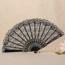 Douyin same fan lace fan Net red fan folding fan fan female fan Cheongsam fan Chinese fan