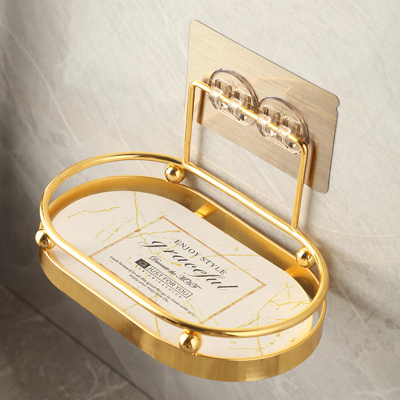 Punch-free bathroom shelf wall-mounted toilet powder room toilet washstand gargle cup storage layer shelf