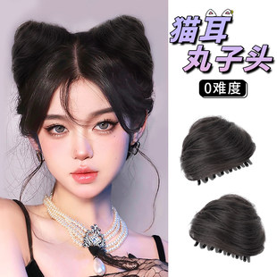 Tom Cat Cat Ears Fluffy Double Ball Head Clip Wig Hair Clip Hair Bag Hair Accessories Women's 2025 Hair Accessories
