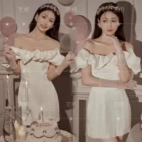 Платье, перчатки, 25 размер, открытые плечи