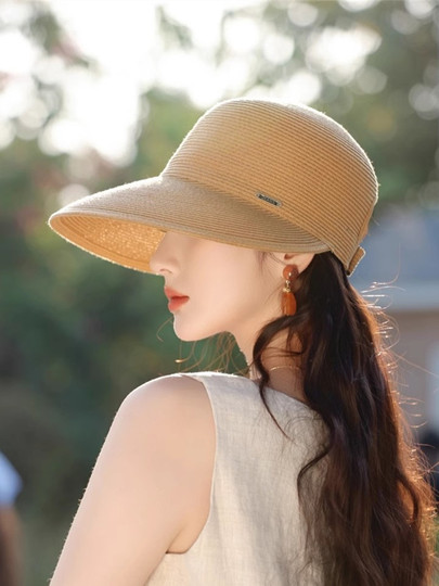 Duckbill Hat Women's 2025 New Fisherman Hat Face Revealing Small Summer Straw Hat Sun Protection Sun Hat Equestrian Hat Sun Hat