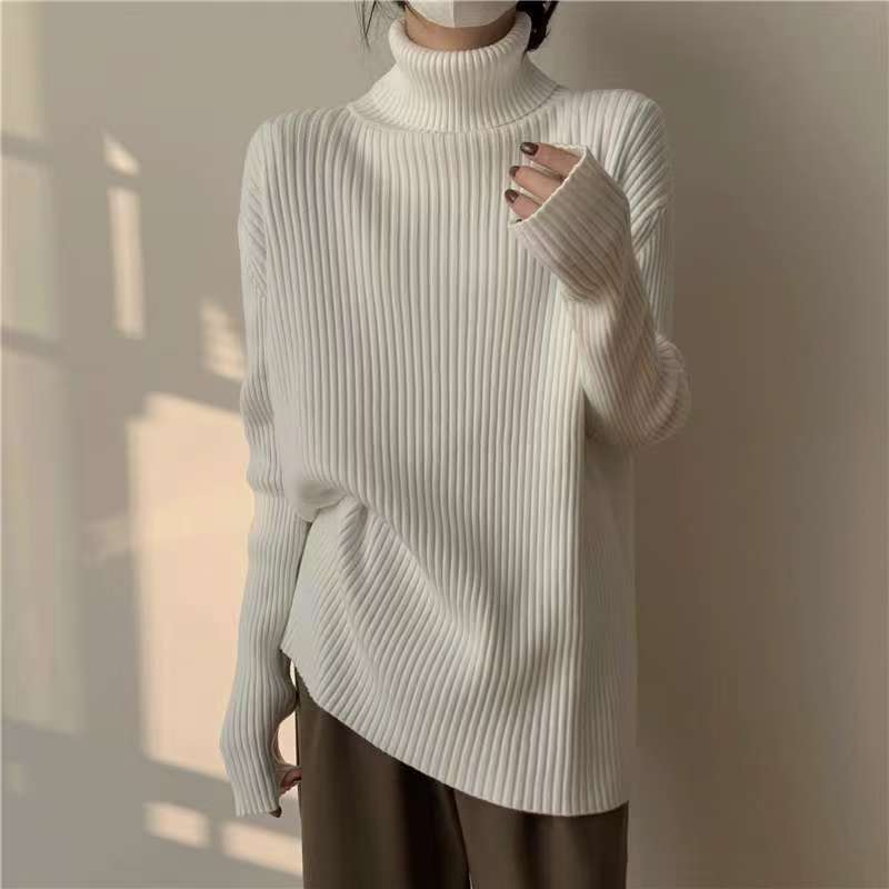 Solo Shop Turtleneck Sweater for Women, New Autumn and Winter Style, Loose and Lazy Style Knit Top