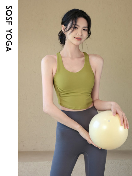 SQSF瑜伽服背心女聚拢防震美背运动内衣外穿跑步训练健身文胸夏季