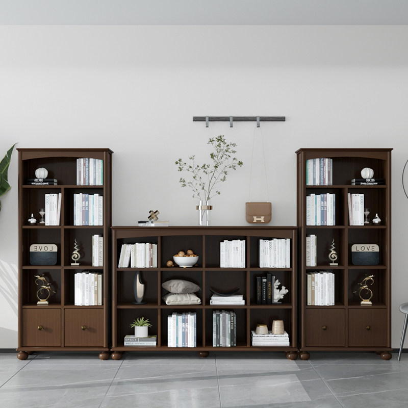 Solid wood modern solid wood bookcase storage cabinet storage cabinet children's toy cabinet floor-to-ceiling bookcase bookshelf home bay window cabinet