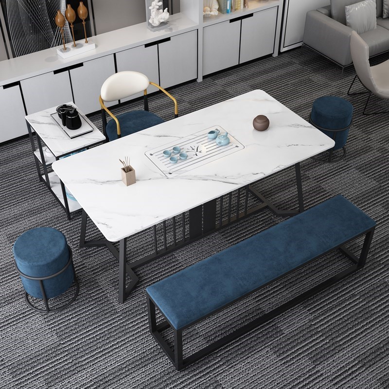 Nordic Light Lavish Tea Table And Chairs Combined Rock Plate Tea Table Tea Table Tea Tray Suit Integrated Office Tea Table Home Table