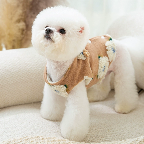 Двусторонний жилет, одежда для собак, осенне-зимняя флисовая куртка Тедди Бишон, померанский шпиц, маленькая собака, кошка, зимняя флисовая куртка