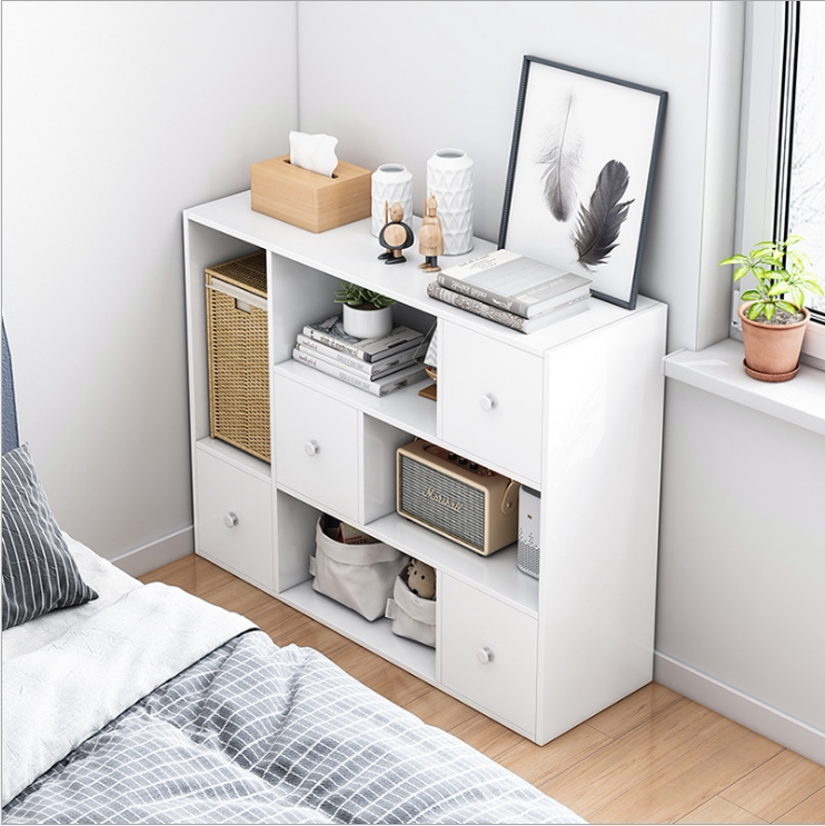 Bedside table long bar cabinet simple modern rack mini small cabinet storage cabinet wall side cabinet ultra-narrow bedside cabinet