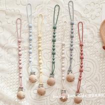 ins Nordic baby pacifier anti-drop chain childrens food-grade silicone comfort chain baby teething teether lanyard