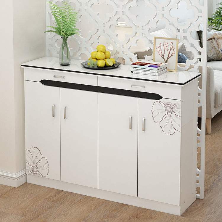 2022 new style paint shoe cabinet) home entrance entrance hall cabinet simple shoe rack wooden partition shoe cabinet storage