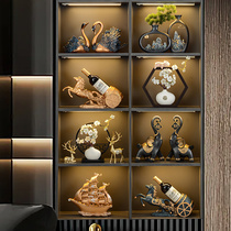 Chinese style office study room decorations high-end and high-end living room wine cabinet decoration display cabinet ancient shelf bookcase