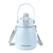 Tupperware Fat Belly Thermos Cup 1L Large Capacity Big Belly Cup One-click opening and double opening of the cup with cup rope 1753