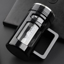 Large capacity glass cup Cup Tea Cup heat-resistant drop handle handle office Cup Double Cup for men and women business