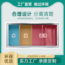 Kitchen dining hotels commercial ground-to-oil tank oil and water separator water stainless steel filter