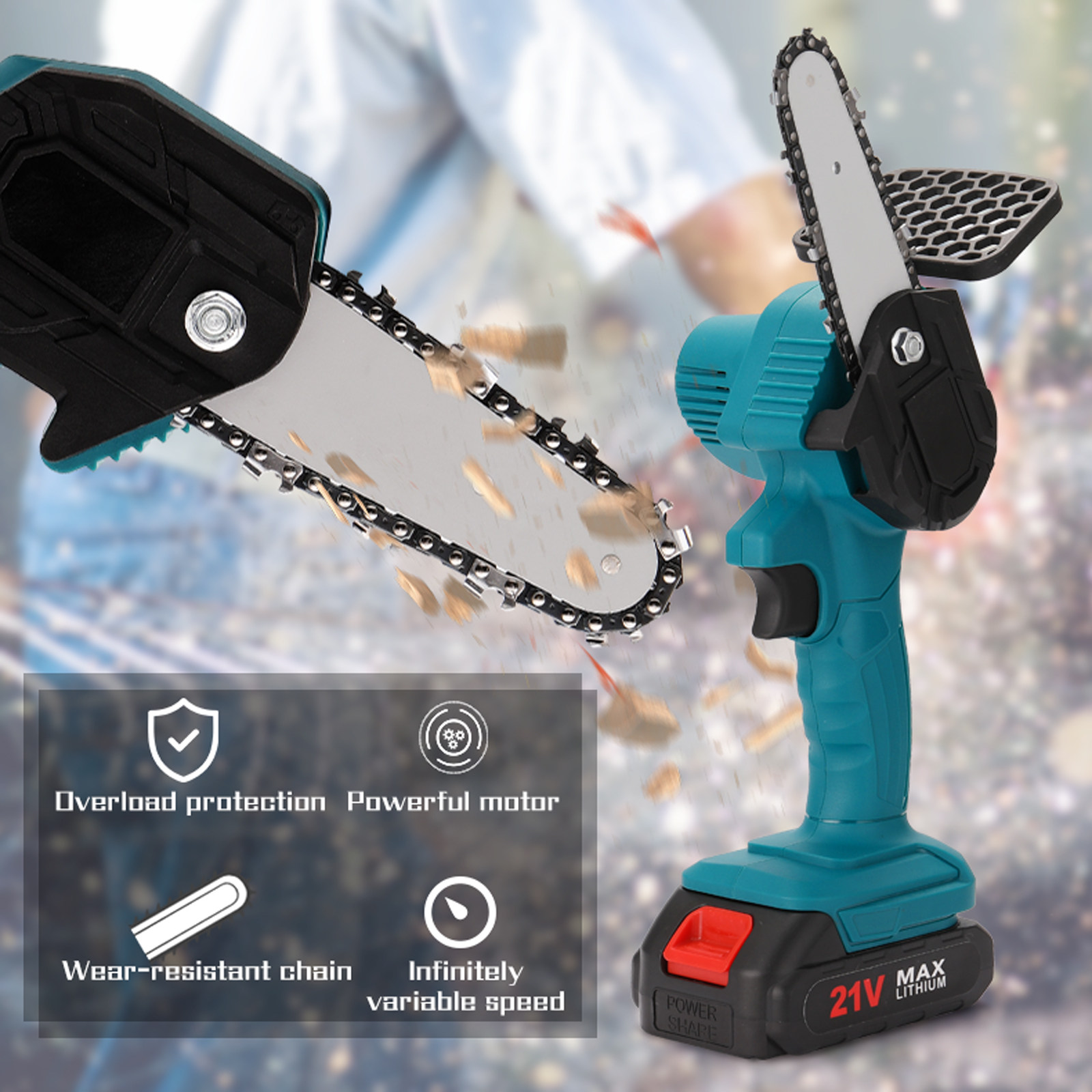21V Lithium Battery(Two) Portable Electric Pruning Saw
