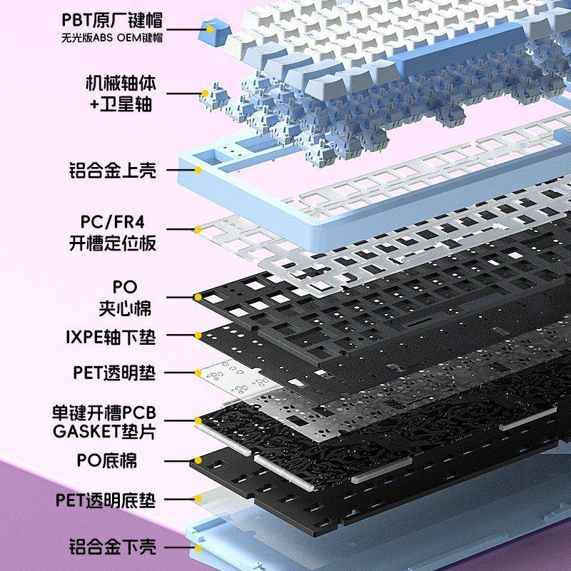 Leobog-Hi98 Aluminum Mechanical Keyboard Wired Hot-Swappable Rgb Gaming Desktop Computer Notebook
