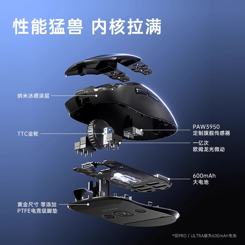 Wolf Spider V9 Wireless Gaming Wired Bluetooth Mouse for Laptop Office Use, Fps Delta Gaming