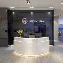 Arched Cashier Desk Shop Front Desk Reception Desk Batai Semi-Round Bar Terrace Small Welcome Desk Guide Steward Desk Guide Medical Desk