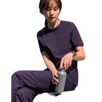 Peili Purple Nurse Uniform Womens Summer Hand Wash Clothes Brush Clothes Operating Room Dental Pet Oral Doctor Work Clothes