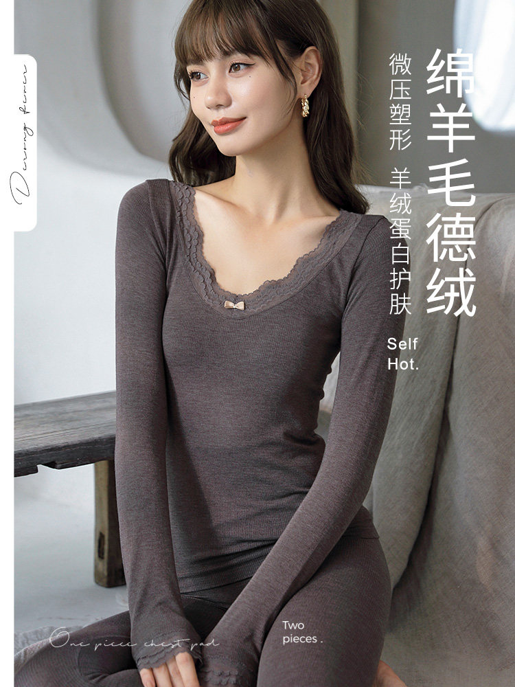 Develvet lace lace floor heating dress suit dress beauty autumn sanitary pants heat simple wool
