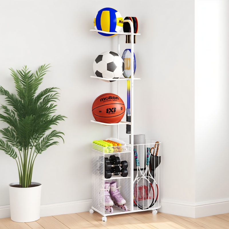 Floor-Standing Sports Equipment Classification Storage Rack Classroom Basketball Badminton Sports Equipment Home Yoga Mat Storage Rack Floor-Standing Sports Equipment Classification Storage Rack Classroom Basketball Badminton Sports Equipment Home Yoga Mat Storage Rack