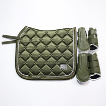 TF harness olive green dressage horse sweat pad set leggings competition grade examination professional equestrian equipment export