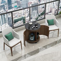 Light extravagant small tea car balcony tea table and chairs combined fire stone tea table modern minimalist home movable small tea table