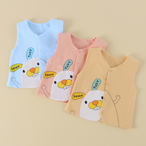 Male and female baby pure cotton double layer without bone mini vest beginner baby spring and autumn beat bottom waistcoat for winter outside of the waistcoat
