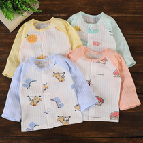 Newborn baby Summer thin cotton Pure Cotton Cool Long Sleeve Blouse Blouse baby sunscreen Anti-mosquito clothes 1 year old clothes