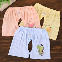 Newborn baby Summer pure cotton thin section open crotch pants 0-12 month male and female baby no bones breathable cool fast shorts