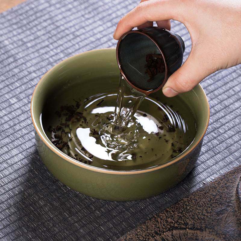 Karshan New Rain Longquan Qingqing Porcelain Tea Shuangfu Tea Accessories Imitation Antique Ashtrays Water Spittoon of Four Treasure Pens Wash-Taobao