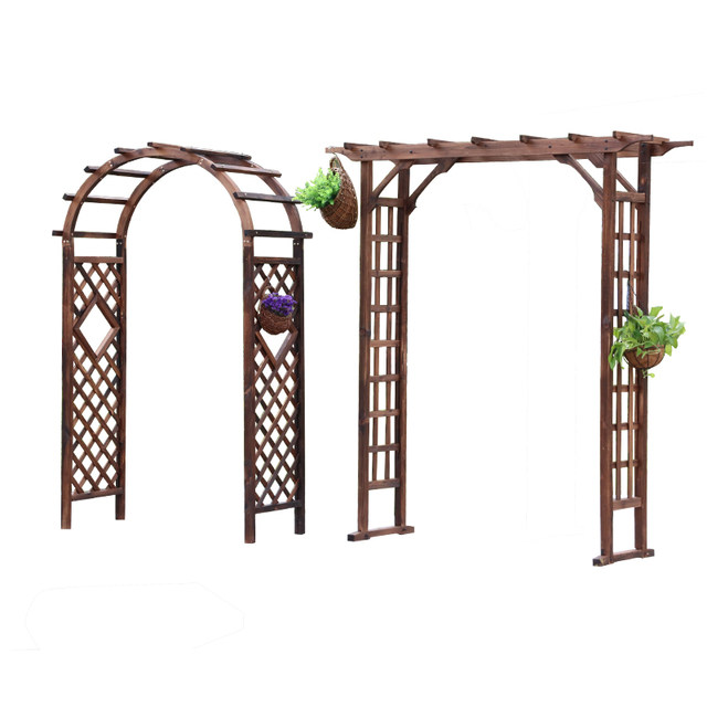 Anticorrosive wooden arch flower stand garden climbing vine round arch grape rack courtyard wooden door fence fence rose rose door frame