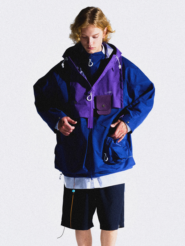 Eafinetal. Fake Two-Piece Patchwork Color-Blocked Three-In-One Fabric with Teflon Three-Proof Function Outdoor Trendy Jacket